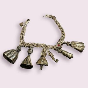 Disney Princess Limited Edition Numbered Vintage Sterling Silver Charm Bracelet
